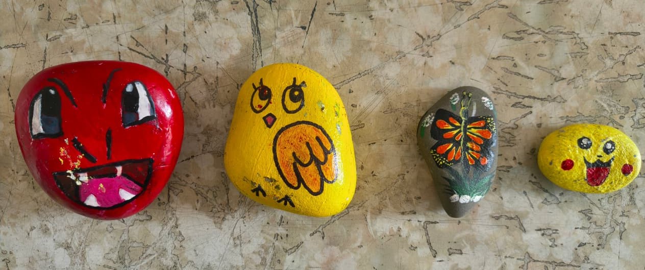 Stone Painting by our students.